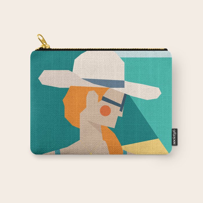 Lady at the beach in Italy Carry All Pouch Gallery Image 1