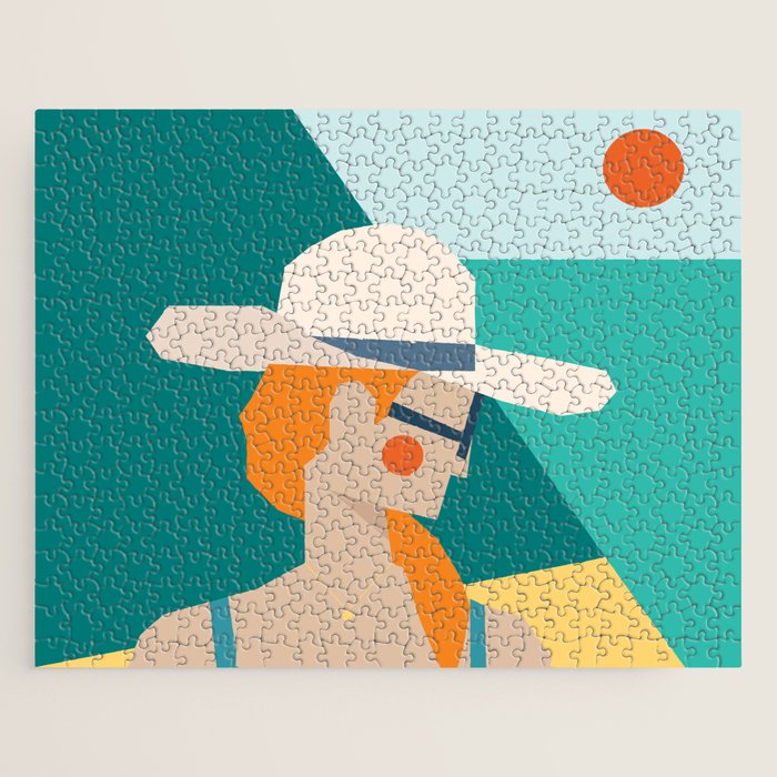 Lady at the beach in Italy Jigsaw Puzzle Gallery Image 1