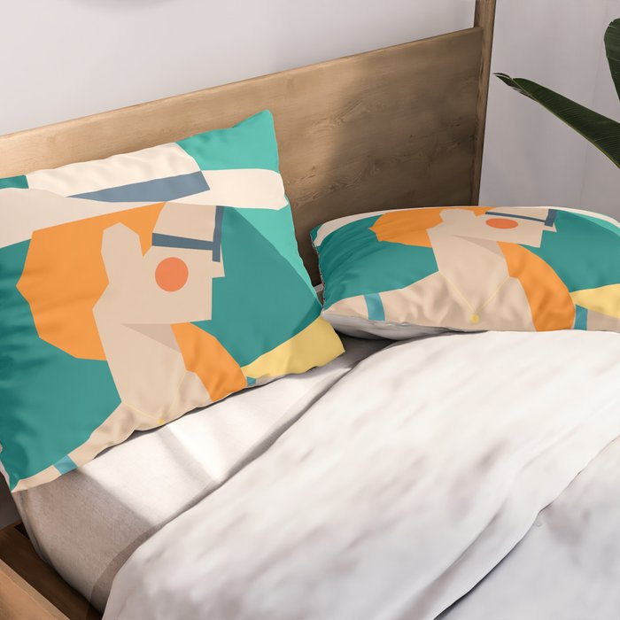 Lady at the beach in Italy Pillow Sham Gallery Image 2
