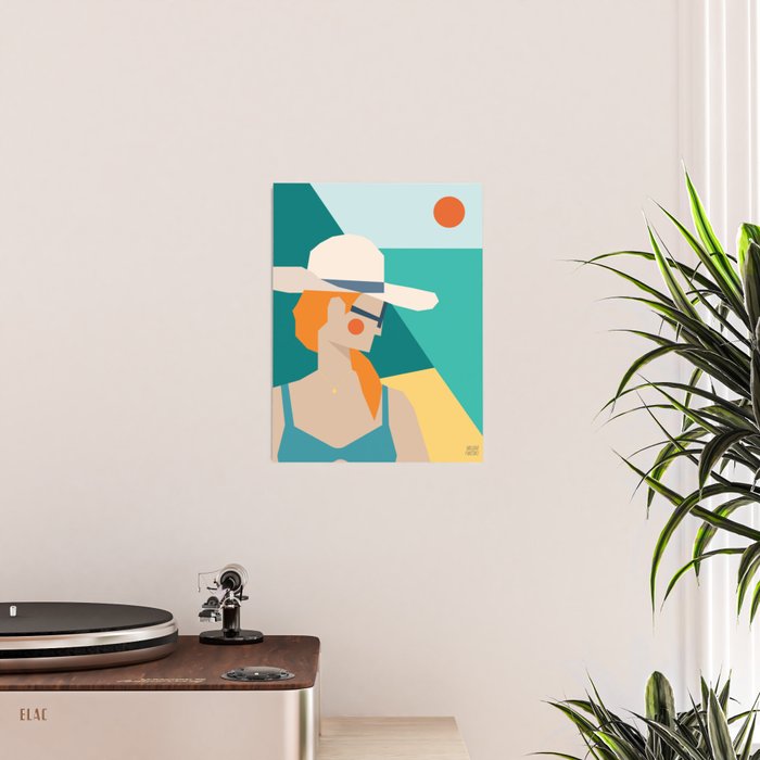 Lady at the beach in Italy Poster Gallery Image 2