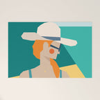 Lady at the beach in Italy Welcome Mat Gallery Image 1