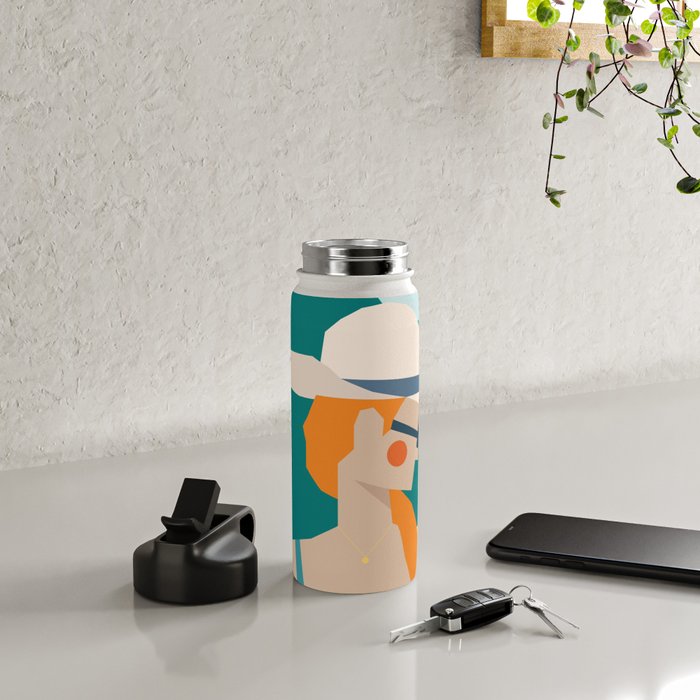 Lady at the beach in Italy Water Bottle Gallery Image 4