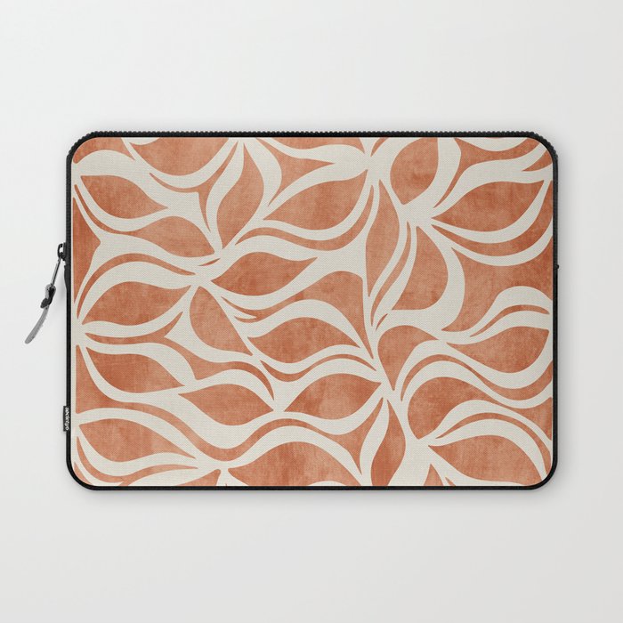 Terracotta Abstract Leaves Artwork Laptop Sleeve Gallery Image 1
