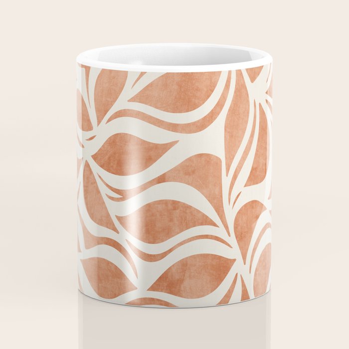 Terracotta Abstract Leaves Artwork Coffee Mug Gallery Image 4