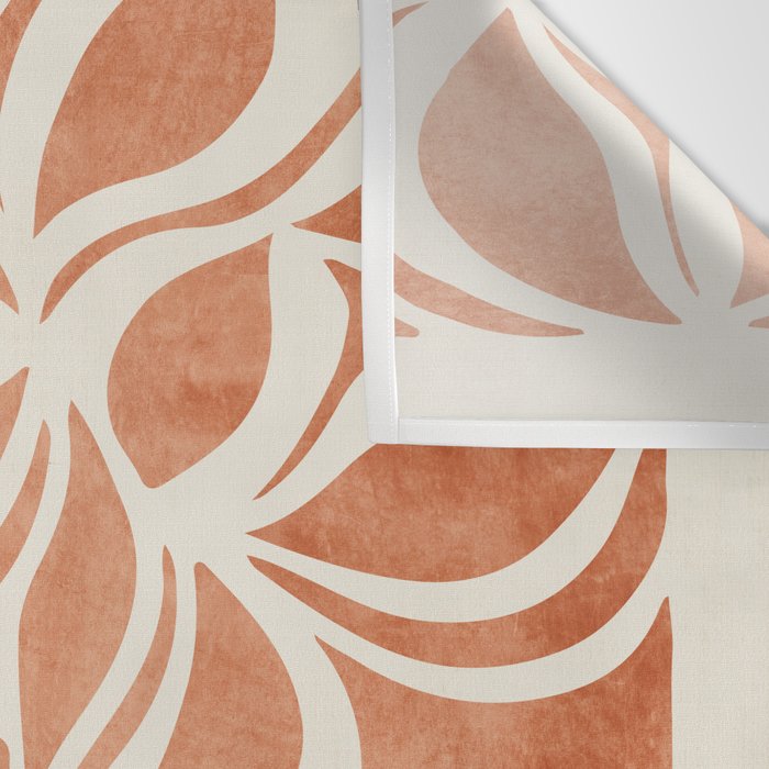 Terracotta Abstract Leaves Artwork Wall Tapestry Gallery Image 3