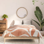 Terracotta Abstract Leaves Artwork Comforter Gallery Image 3