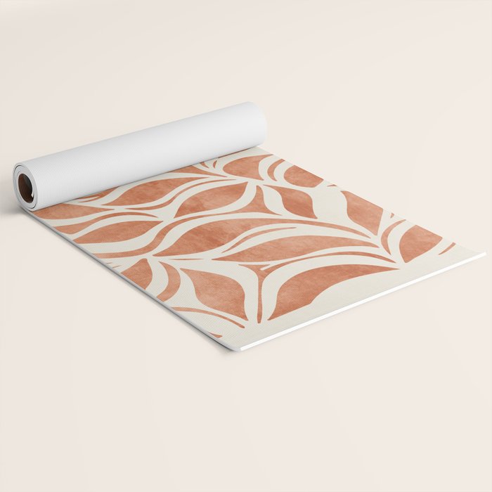 Terracotta Abstract Leaves Artwork Yoga Mat Gallery Image 2