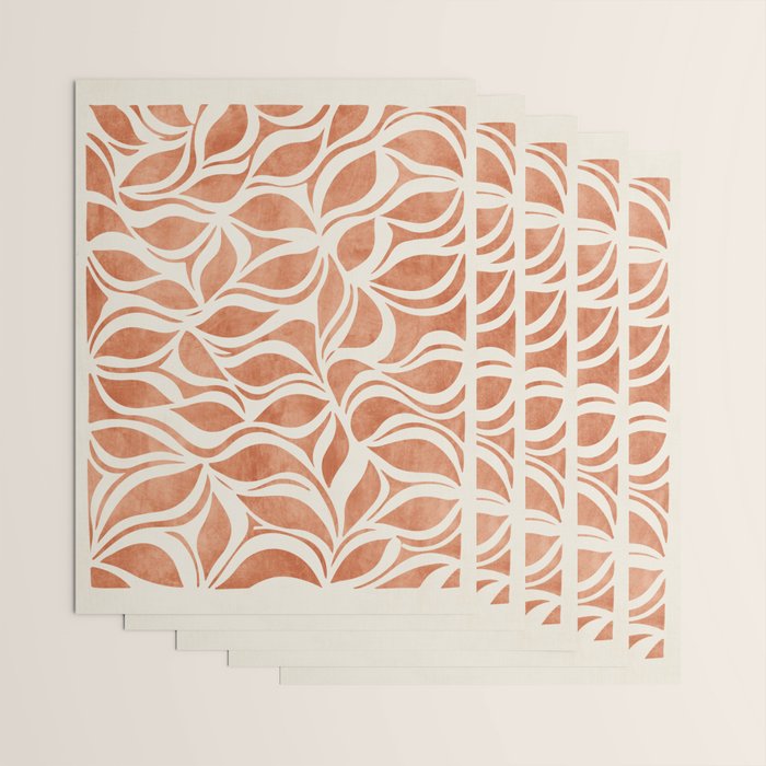 Terracotta Abstract Leaves Artwork Wrapping Paper Gallery Image 3