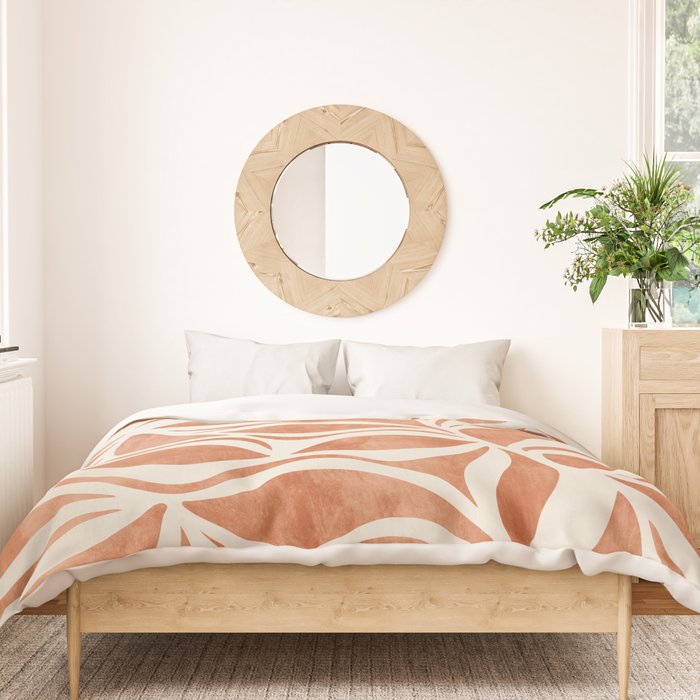 Terracotta Abstract Leaves Artwork Duvet Cover Gallery Image 3