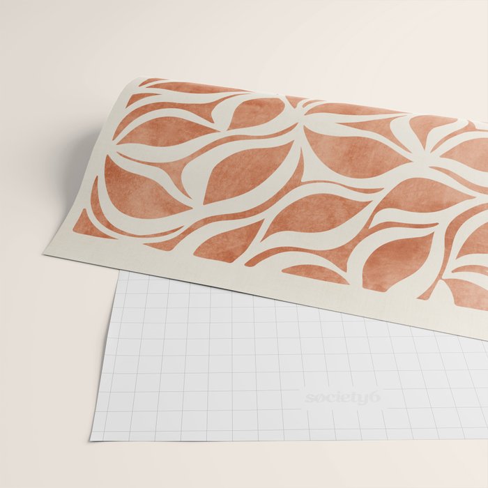 Terracotta Abstract Leaves Artwork Wrapping Paper Gallery Image 2