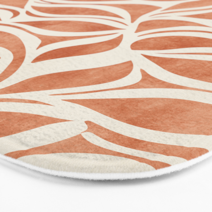 Terracotta Abstract Leaves Artwork Bath Mat Gallery Image 3