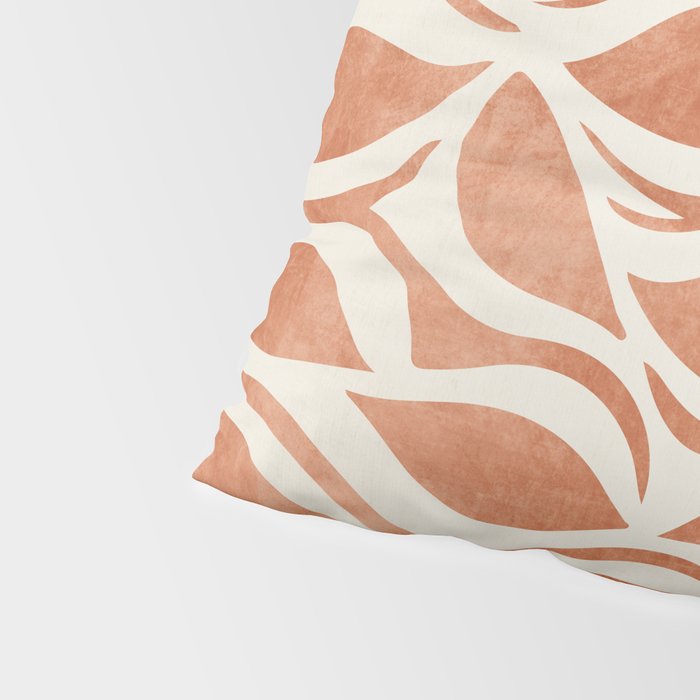 Terracotta Abstract Leaves Artwork Pillow Sham Gallery Image 4
