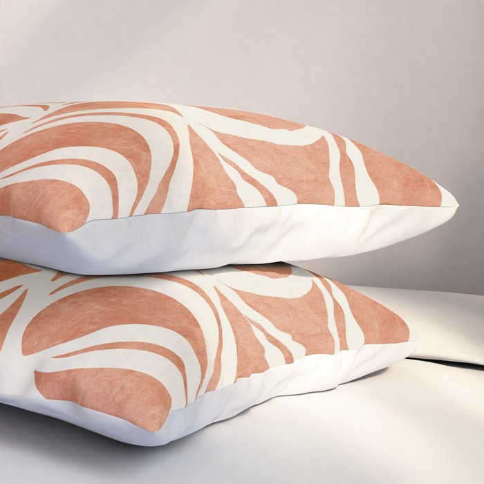 Terracotta Abstract Leaves Artwork Pillow Sham Gallery Image 3