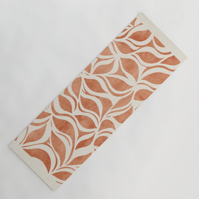 Terracotta Abstract Leaves Artwork Yoga Mat Gallery Image 1