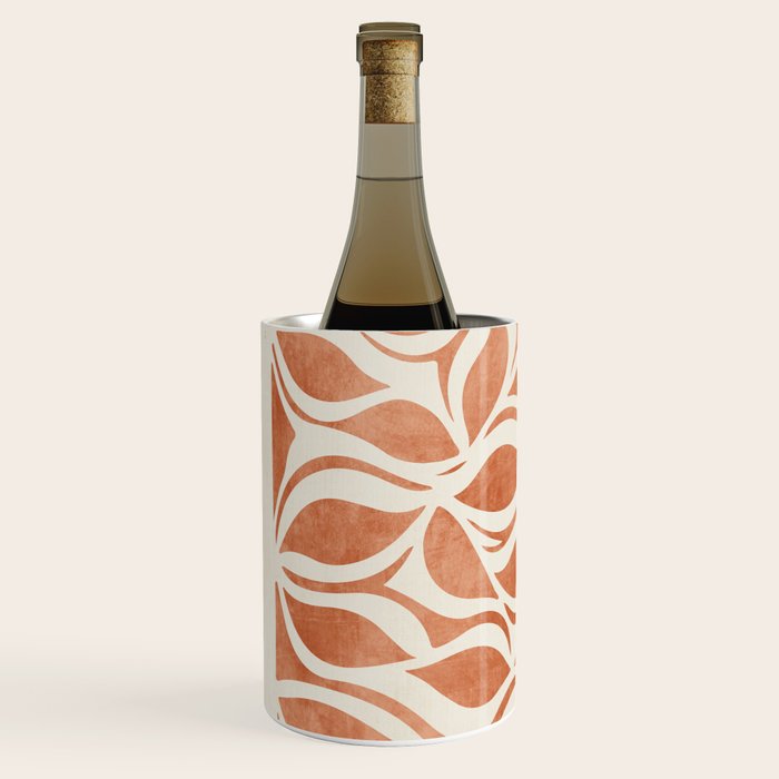 Terracotta Abstract Leaves Artwork Wine Chiller Gallery Image 2