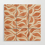 Terracotta Abstract Leaves Artwork Wood Wall Art Gallery Image 1