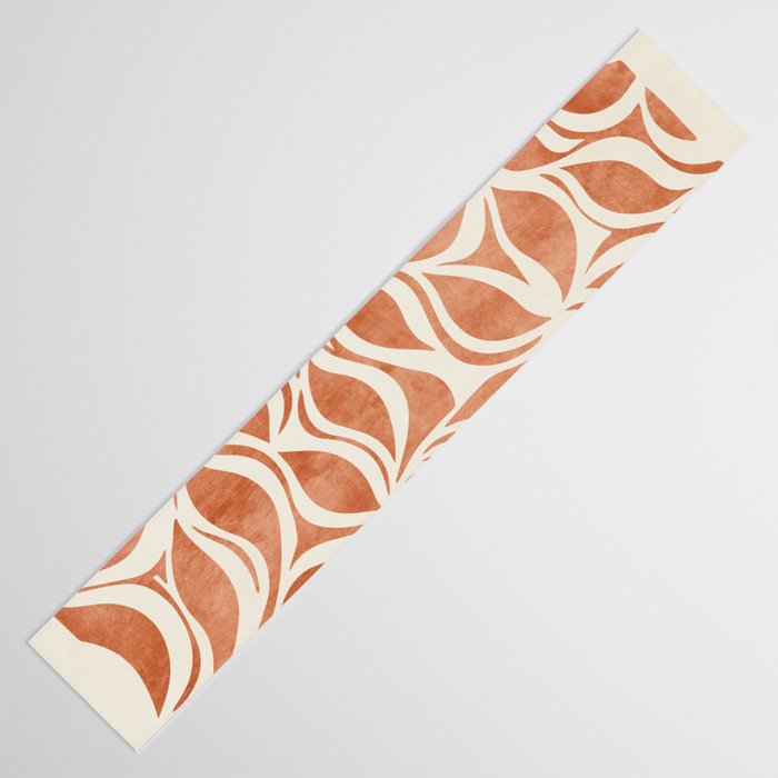 Terracotta Abstract Leaves Artwork Table Runner Gallery Image 3