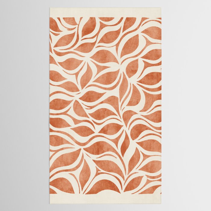 Terracotta Abstract Leaves Artwork Tablecloth Gallery Image 2