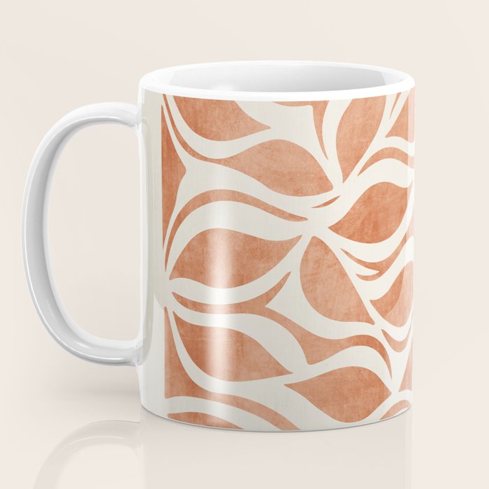 Terracotta Abstract Leaves Artwork Coffee Mug Gallery Image 3