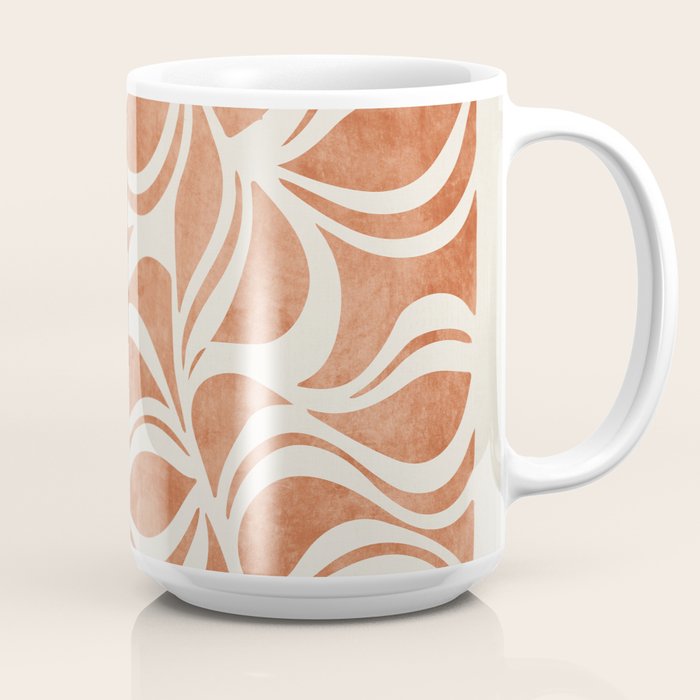 Terracotta Abstract Leaves Artwork Coffee Mug Gallery Image 2