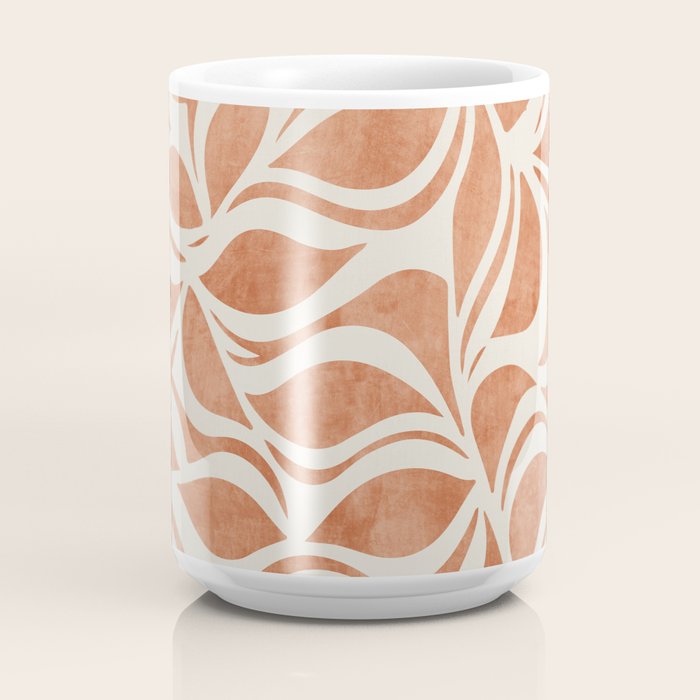 Terracotta Abstract Leaves Artwork Coffee Mug Gallery Image 4