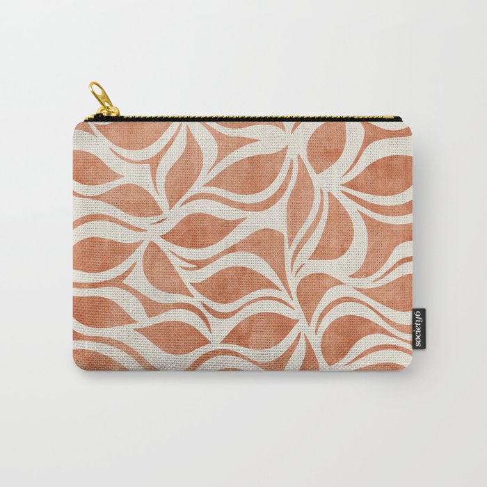 Terracotta Abstract Leaves Artwork Carry All Pouch Gallery Image 1