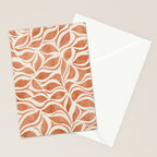 Terracotta Abstract Leaves Artwork Stationery Card Gallery Image 2