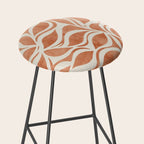 Terracotta Abstract Leaves Artwork Stool Gallery Image 2