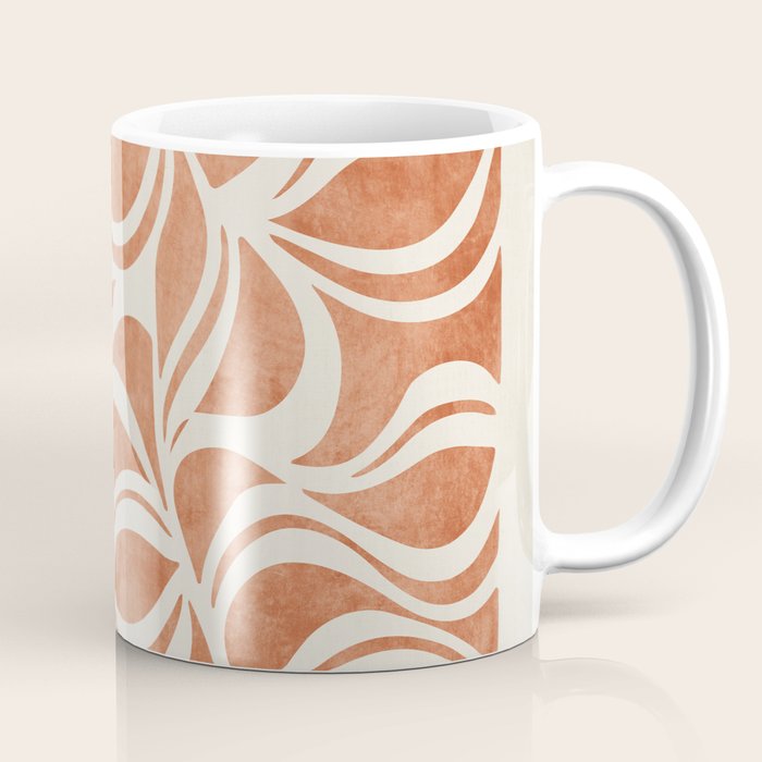 Terracotta Abstract Leaves Artwork Coffee Mug Gallery Image 1