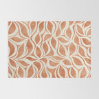 Terracotta Abstract Leaves Artwork Rug Gallery Image 2