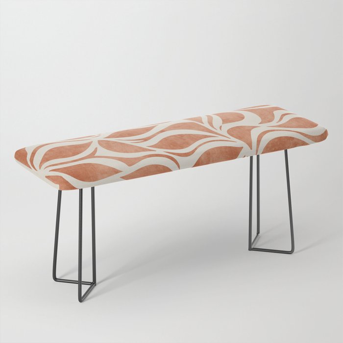Terracotta Abstract Leaves Artwork Bench Gallery Image 1