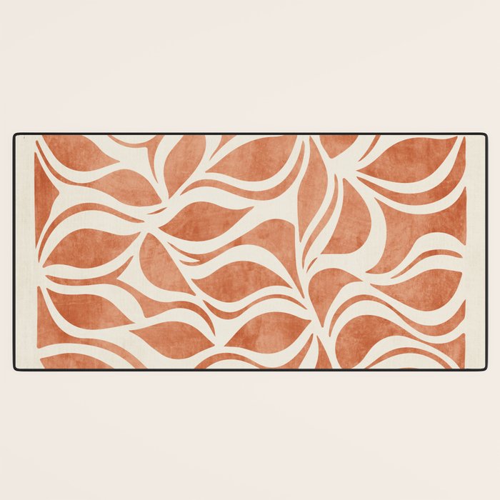 Terracotta Abstract Leaves Artwork Desk Mat Gallery Image 3