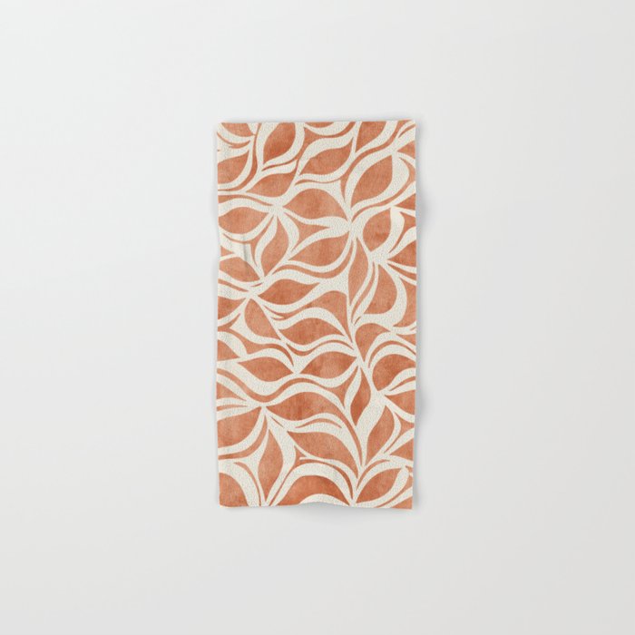 Terracotta Abstract Leaves Artwork Bath Towel Gallery Image 1