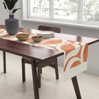 Terracotta Abstract Leaves Artwork Table Runner Gallery Image 2