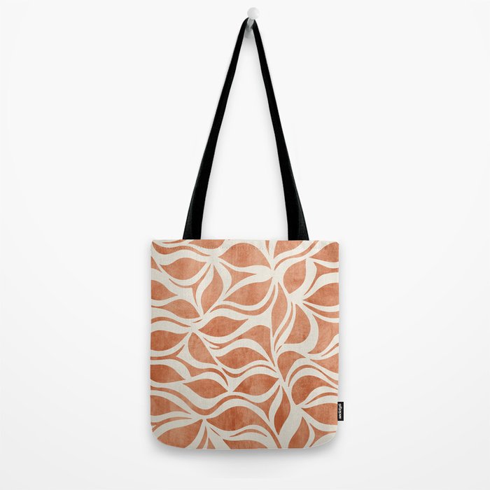 Terracotta Abstract Leaves Artwork Tote Bag Gallery Image 2