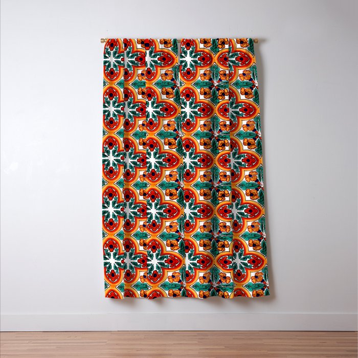 Talavera Mexican Tile Window Curtain Gallery Image 3