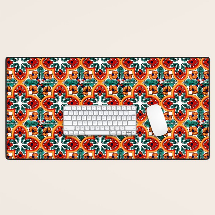 Talavera Mexican Tile Desk Mat Gallery Image 1