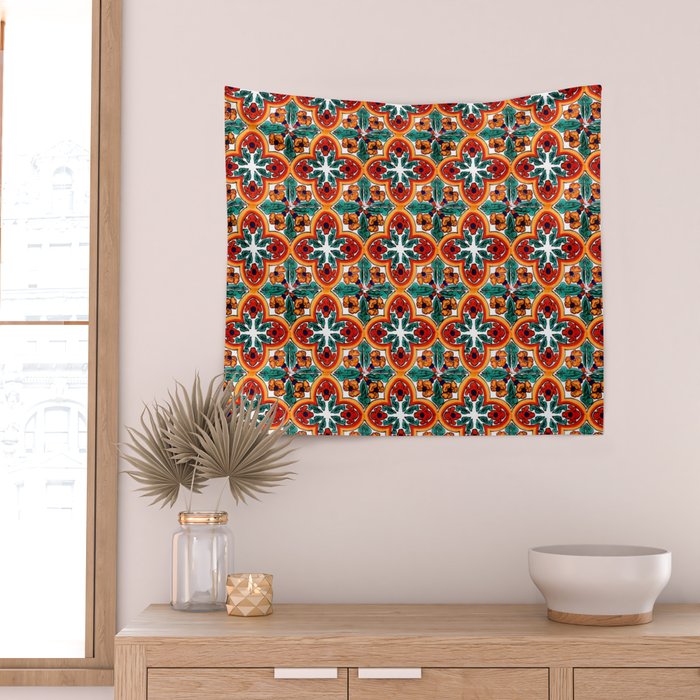 Talavera Mexican Tile Wall Tapestry Gallery Image 2
