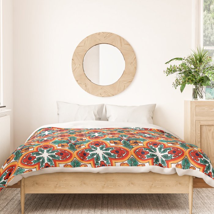 Talavera Mexican Tile Duvet Cover Gallery Image 3
