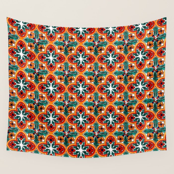 Talavera Mexican Tile Wall Tapestry Gallery Image 4
