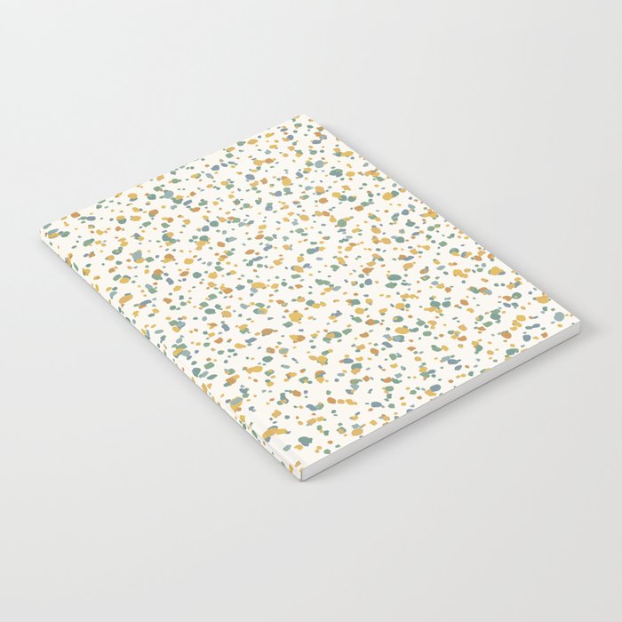 Festive Speckled Dot Pattern - Earthy Boho Green Orange Notebook Gallery Image 2