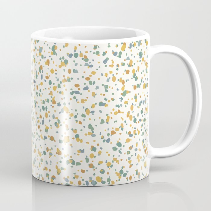 Festive Speckled Dot Pattern - Earthy Boho Green Orange Coffee Mug Gallery Image 1