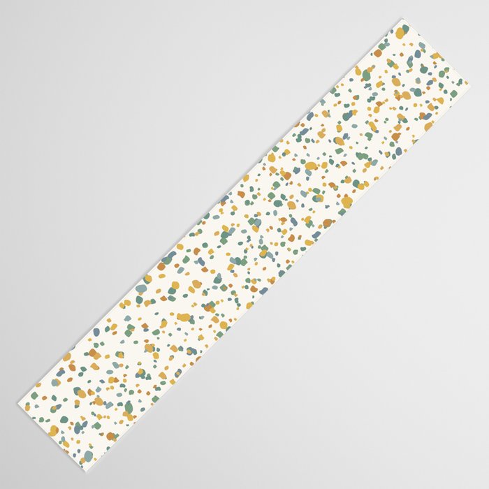 Festive Speckled Dot Pattern - Earthy Boho Green Orange Table Runner Gallery Image 3