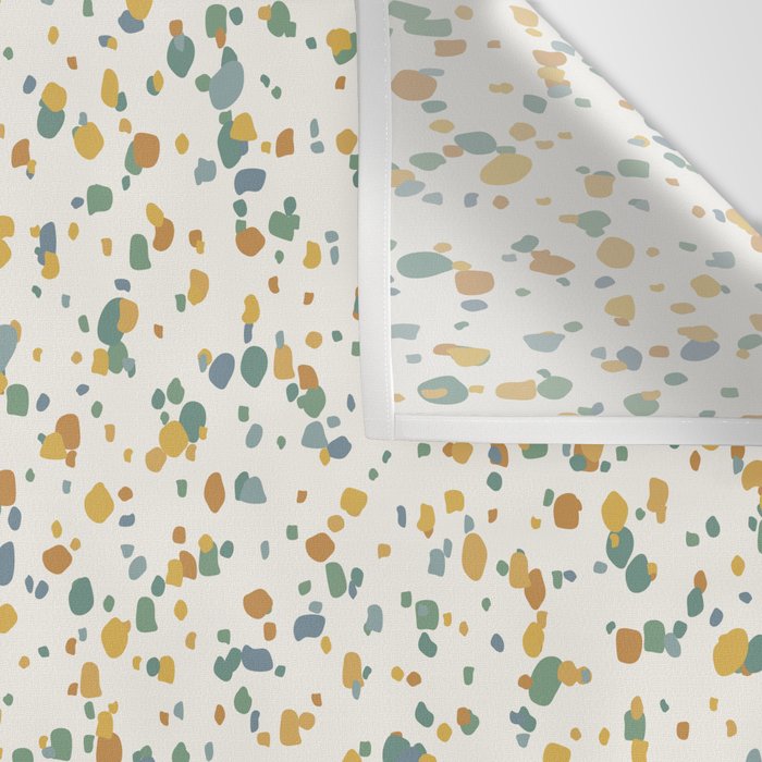 Festive Speckled Dot Pattern - Earthy Boho Green Orange Wall Tapestry Gallery Image 3