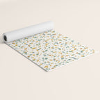 Festive Speckled Dot Pattern - Earthy Boho Green Orange Yoga Mat Gallery Image 2