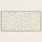 Festive Speckled Dot Pattern - Earthy Boho Green Orange Desk Mat Gallery Image 3