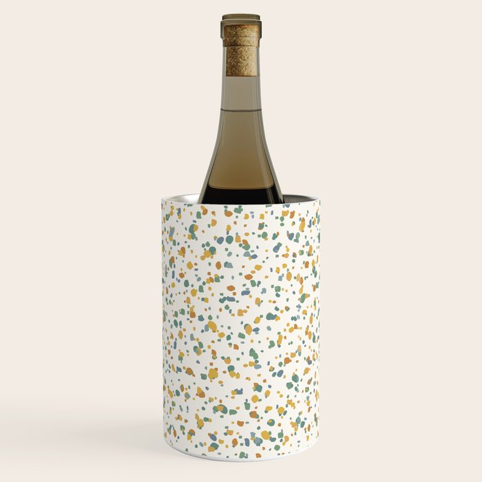 Festive Speckled Dot Pattern - Earthy Boho Green Orange Wine Chiller Gallery Image 3