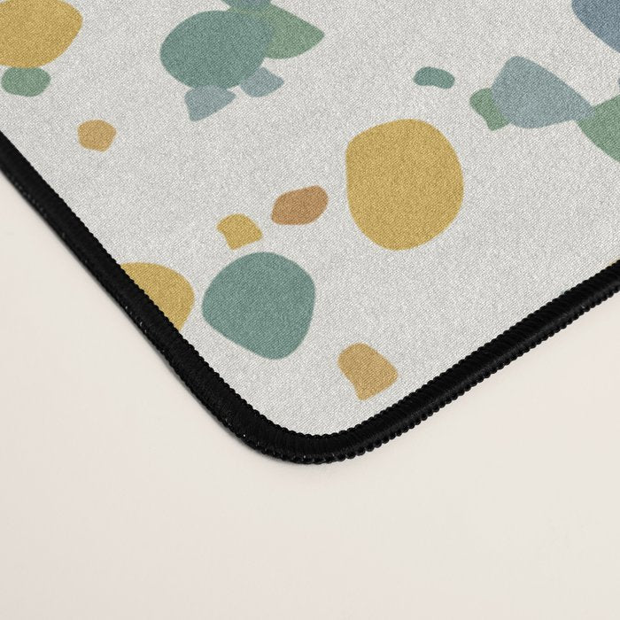 Festive Speckled Dot Pattern - Earthy Boho Green Orange Desk Mat Gallery Image 4