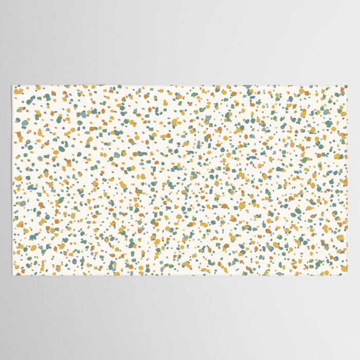 Festive Speckled Dot Pattern - Earthy Boho Green Orange Tablecloth Gallery Image 2