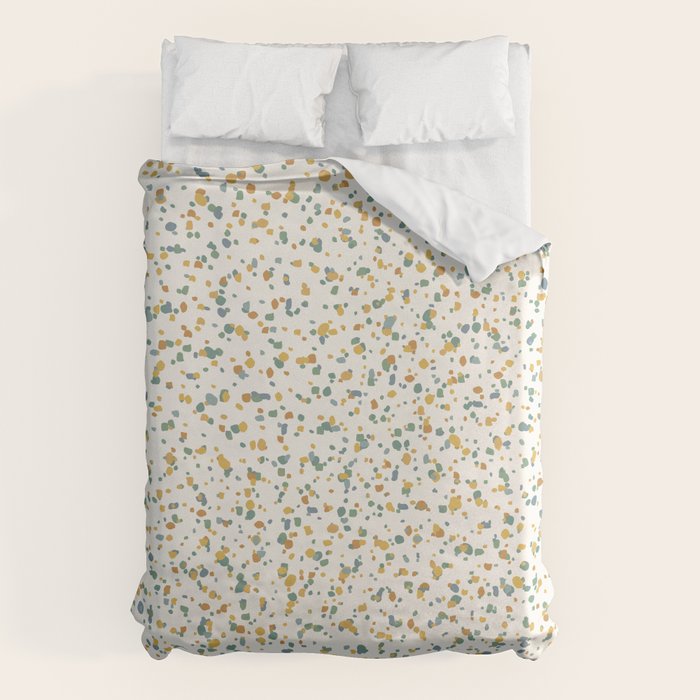 Festive Speckled Dot Pattern - Earthy Boho Green Orange Duvet Cover Gallery Image 6